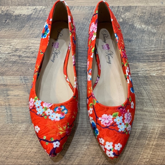 Penny Loves Kenny Shoes - Penny loves Kenny Aaron SF red floral flats